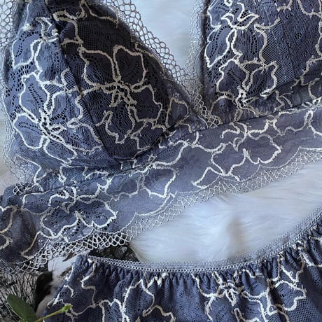 Numéro5  gray × white flower【T-0283】