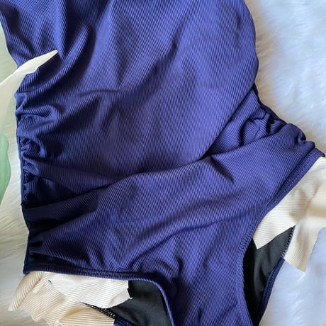 Special price swimwear navy blue × ivory【 S-0001】