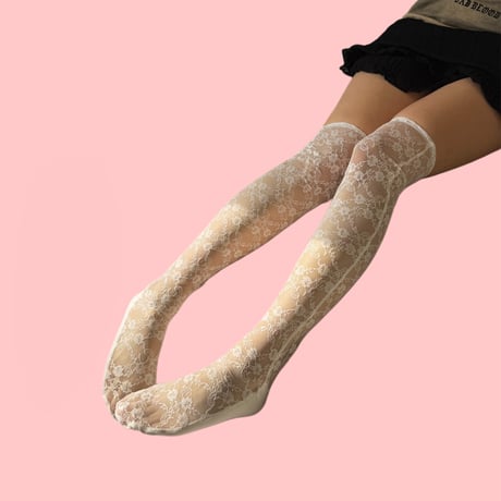 Knee-high flower socks【K-0027】