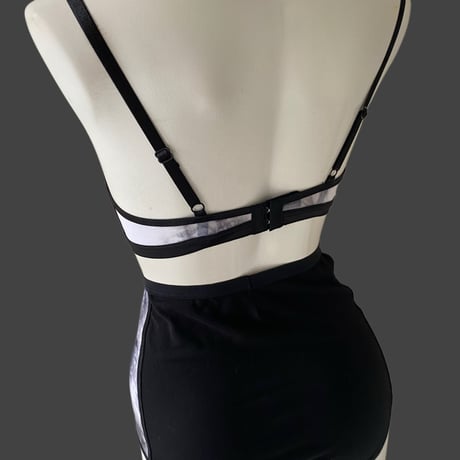 Special price Marble bralette set white×black【F-0035】