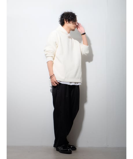 サイドスリットニットパーカ