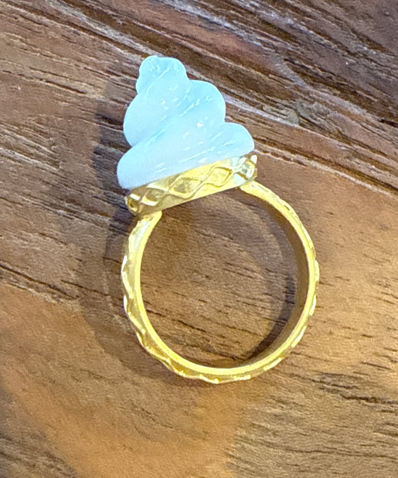 アクセサリー hima Hima ヒマ 22Kgold カルセドニー バニラソフトクリームリング | hima