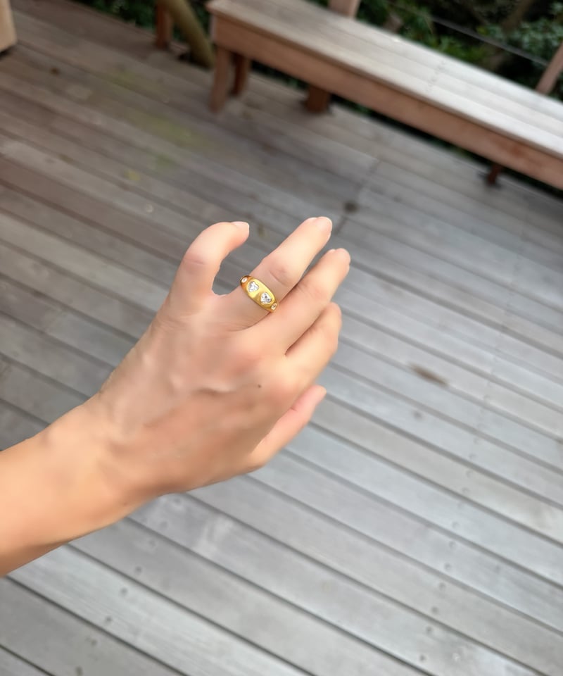 ご予約 Hima ヒマ 22Kgold ハートローズカット ダイヤモンド UFOリング