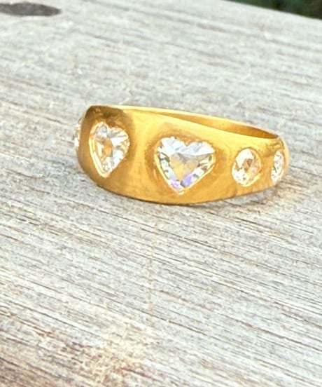 ご予約 Hima ヒマ 22Kgold ハートローズカット ダイヤモンド UFOリング