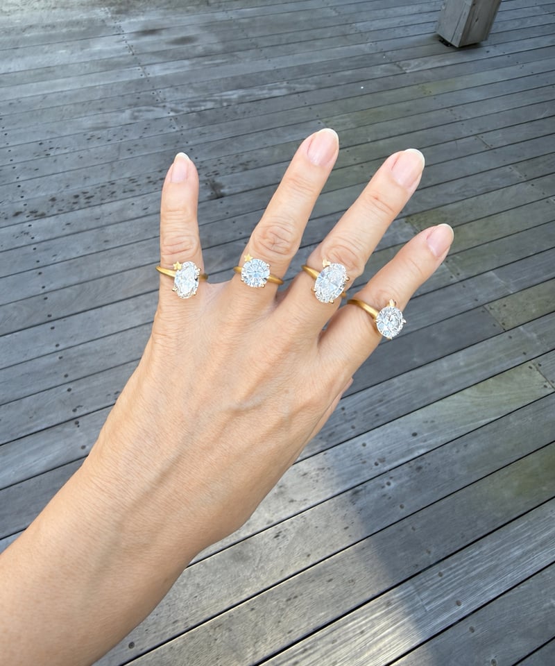 Hooman0nly 18kgold 5.00ct オーバル ♡ラボダイヤモンド リング |