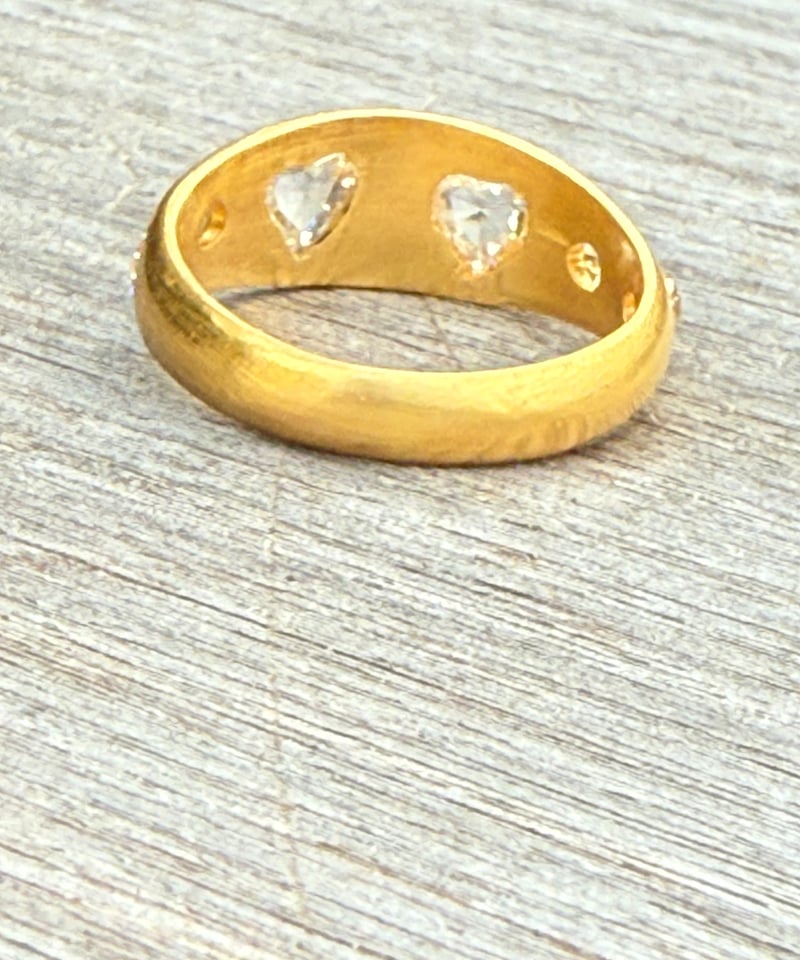 ご予約 Hima ヒマ 22Kgold ハートローズカット ダイヤモンド UFOリング
