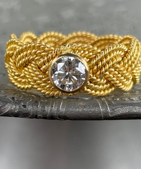 Hima ヒマ 22kgold キラキラ ブリリアントカット ダイヤモンドリング