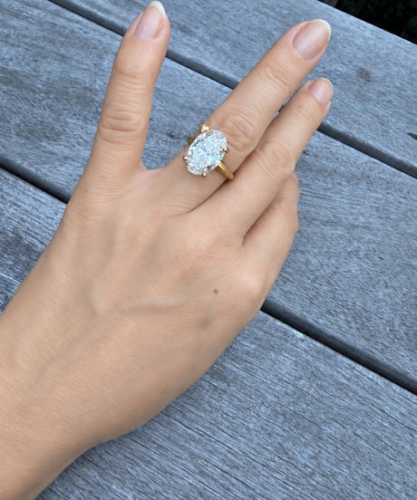 Hooman0nly 18kgold 5.00ct オーバル ♡ラボダイヤモンド リング