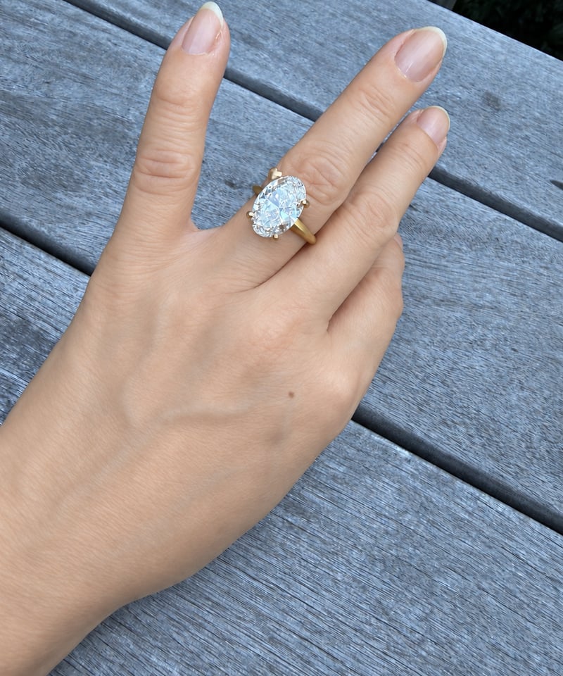 Hooman0nly 18kgold 5.00ct オーバル ♡ラボダイヤモンド リング |