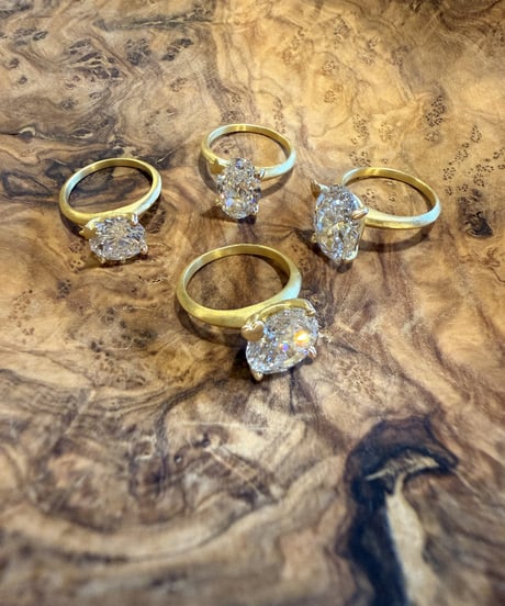 Hooman0nly 18kgold 3.05ct ラウンド リルメテオ☆ラボダイヤモンド リング