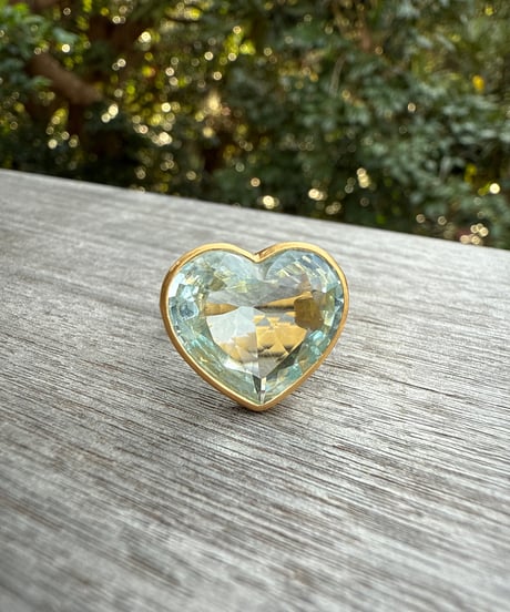 Hima ヒマ 22kgold 大粒 ハート アクアマリン♡ リング
