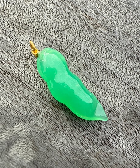 Hima ヒマ 22kgold クリソプレーズ 枝豆 チャーム