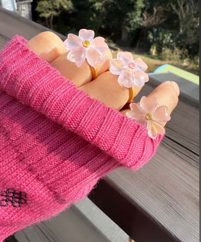 Hima ヒマ 22kgold 🌸🔴 ローズクォーツ 桜 SAKURA リング | hima Hima ヒマ 22kgold 🌸🔴 ローズクォーツ 桜 SAKURA リング | hima