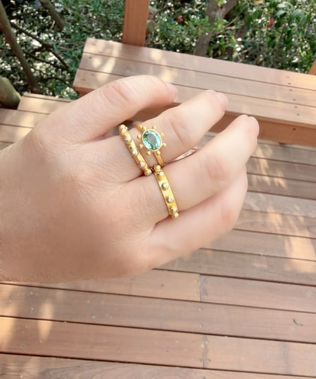 Hima ヒマ 22Kgold ダイヤモンド つぷつぷ エタニティーリング