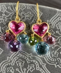 Hima ヒマ 22kgold ピンクトルマリン ボンボンハートピアス