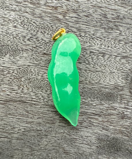 Hima ヒマ 22kgold クリソプレーズ 枝豆 チャーム