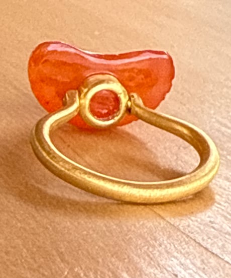 Hima ヒマ 22kgold 缶詰みかん カーネリアン リング