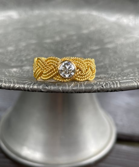 Hima ヒマ 22kgold キラキラ ブリリアントカット ダイヤモンドリング