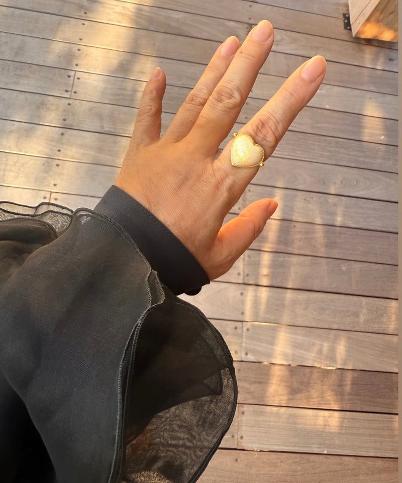 Hima ヒマ 22Kgold オーロラハート ハニカム オパール リング | hima