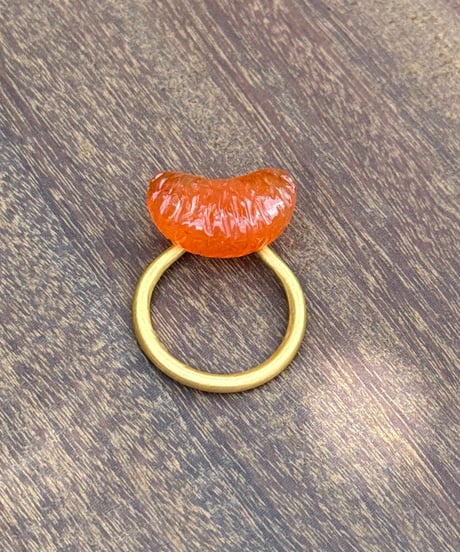 Hima ヒマ 22kgold 缶詰みかん カーネリアン リング