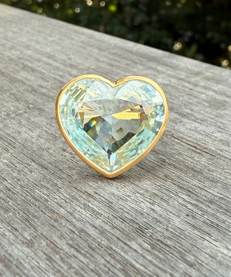 Hima ヒマ 22kgold 大粒 ハート アクアマリン♡ リング