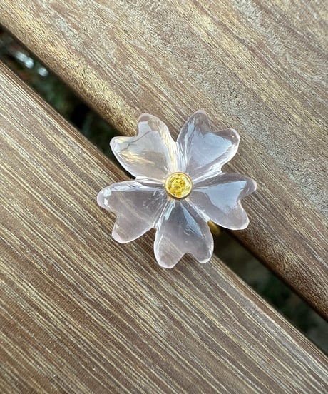 Hima ヒマ 22kgold 🌸🟡 ローズクォーツ 桜 SAKURA リング