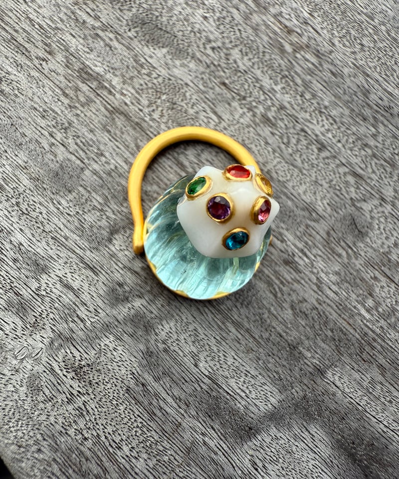 Hima ヒマ 22kgold ソーダゼリー アクアマリン リング | hima