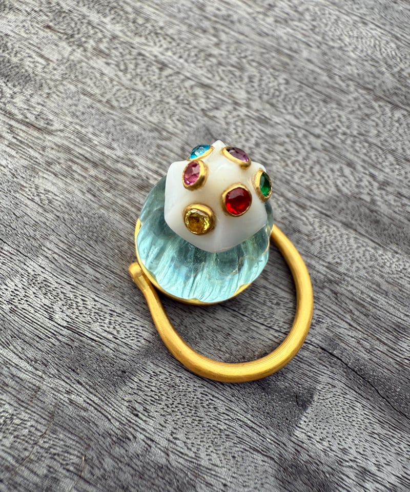 アクセサリー hima Hima ヒマ 22kgold ソーダゼリー アクアマリン リング | hima