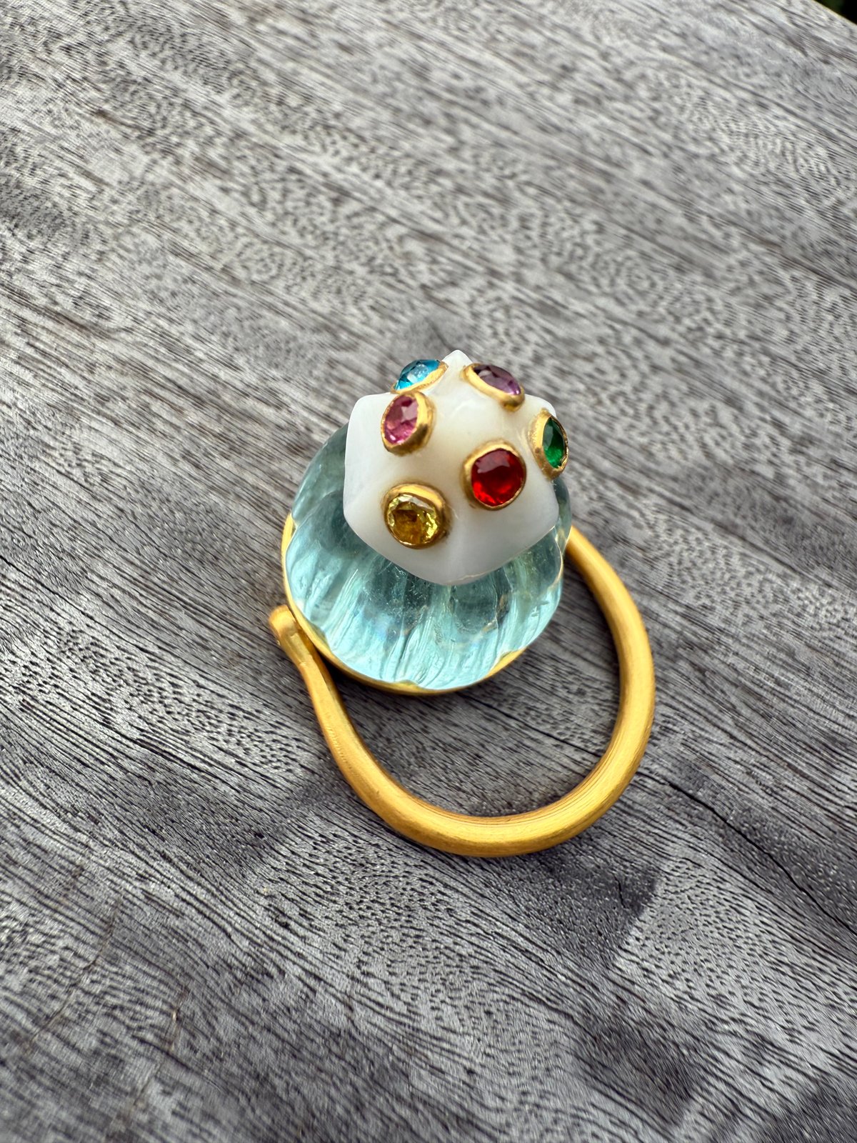 Hima ヒマ 22kgold ソーダゼリー アクアマリン リング | hima