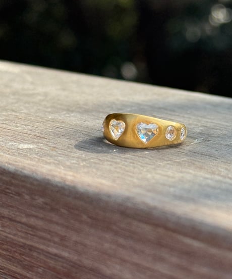 ご予約 Hima ヒマ 22Kgold ハートローズカット ダイヤモンド UFOリング