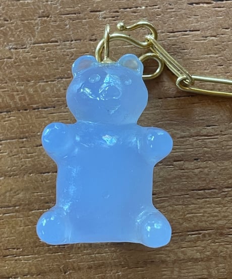 Hima ヒマ 22K ブルー カルセドニーグミベア 特大サイズ ペンダント