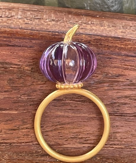 Hima ヒマ 22Kgold ハロウィン アメジスト パンプキン 🎃 リング