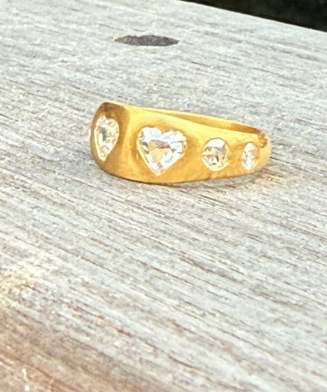 ご予約 Hima ヒマ 22Kgold ハートローズカット ダイヤモンド UFOリング