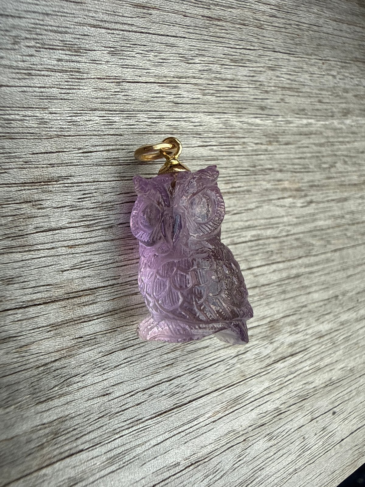 Hima ヒマ 18Kgold 幸運のシンボル ミミズク チャーム アメトリン虹