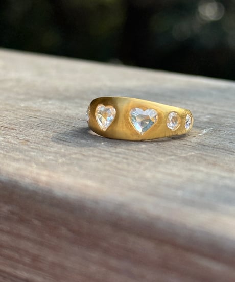 ご予約 Hima ヒマ 22Kgold ハートローズカット ダイヤモンド UFOリング