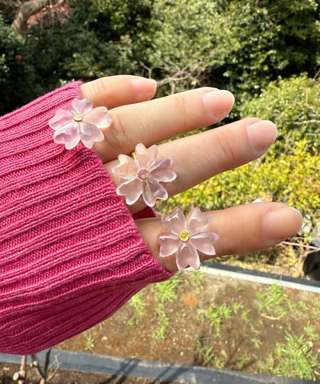 Hima ヒマ 22kgold 🌸🟡 ローズクォーツ 桜 SAKURA リング