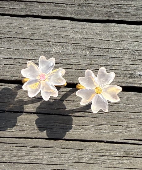 Hima ヒマ 22kgold 🌸🟡 ローズクォーツ 桜 SAKURA リング