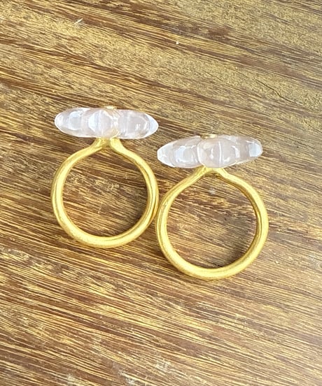 Hima ヒマ 22kgold 🌸🟡 ローズクォーツ 桜 SAKURA リング