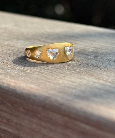 ご予約 Hima ヒマ 22Kgold ハートローズカット ダイヤモンド UFOリング