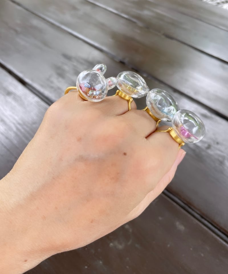 Hima ヒマ 22Kgold クリスタル 茶トラ ゴールド サファイアリング | hima