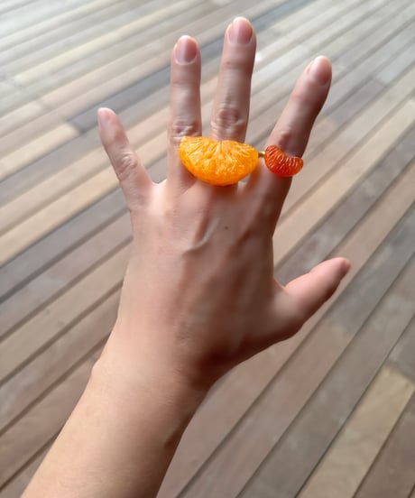 Hima ヒマ 22kgold 缶詰みかん カーネリアン リング