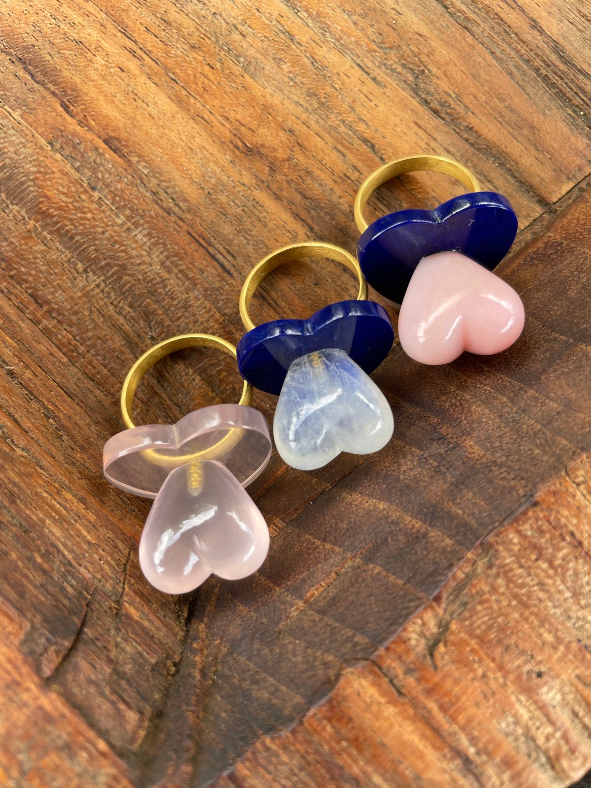 PREEK】ピンクオパール ハートリング - アクセサリー PREEK】ピンクオパール ハートリング - アクセサリー