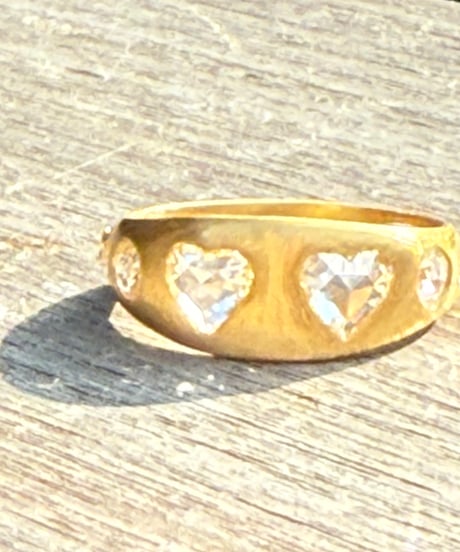 ご予約 Hima ヒマ 22Kgold ハートローズカット ダイヤモンド UFOリング