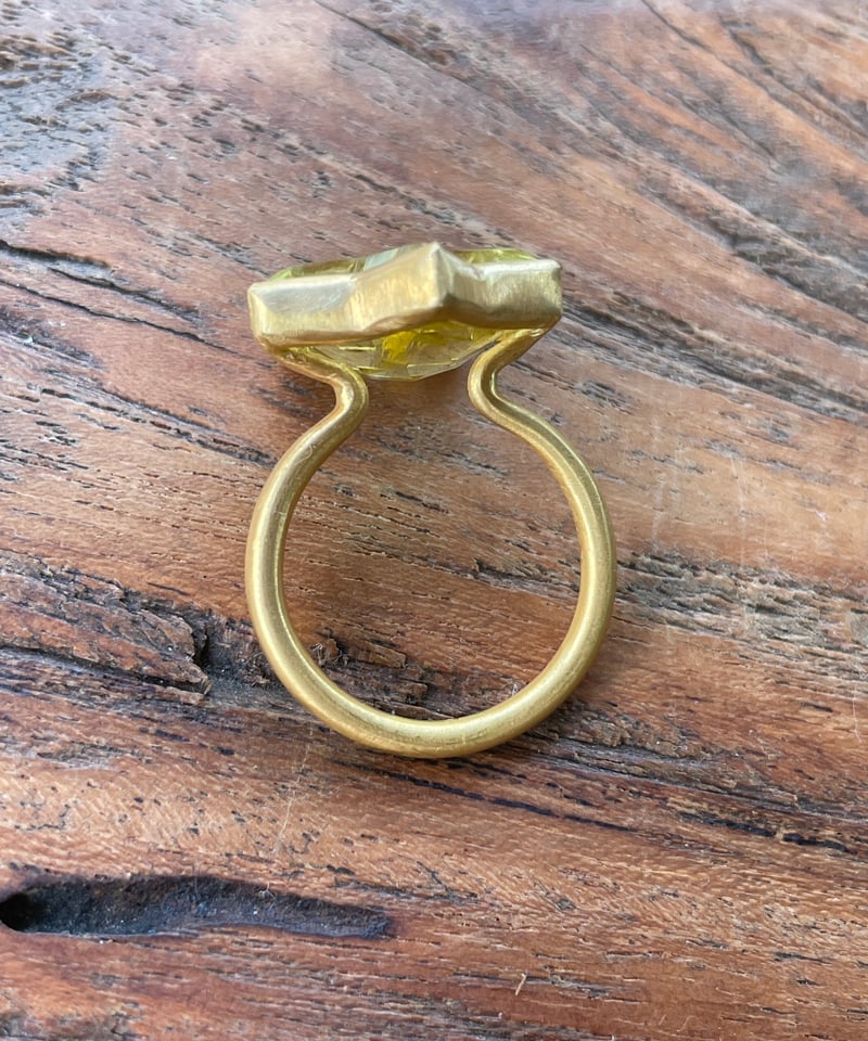 Hima ヒマ 22kgold スターファセット 大粒 レモンクォーツリング | hima