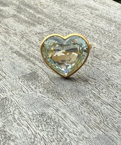 Hima ヒマ 22kgold 大粒 ハート アクアマリン♡ リング