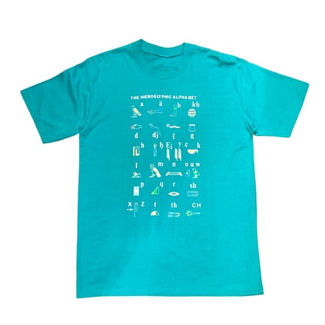EGYPT THE HIEROGLYPHIC ALPHABET T-SHIRT size L〜XL程度