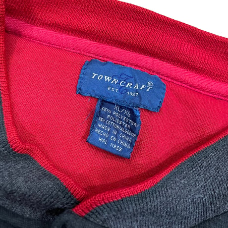TOWNCRAFT Henley neck Sweater Size-XL 90s~