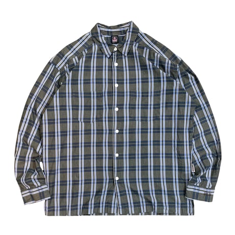 BOX SILHOUETTE COTTON CHECK SHIRT size L