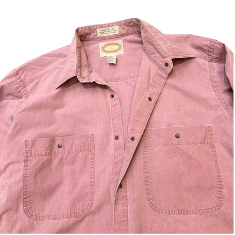 80's BANANA REPUBLIC COTTON SNAP BUTTON SHIRT size L