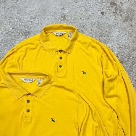 Eddie Bauer  L/s Polo Shirts  Size-M 大き目 90s~